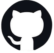 GitHub logo with a black circle and white silhouette of a cat.